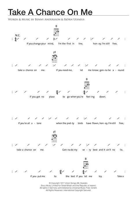 Take A Chance With Me Chords .